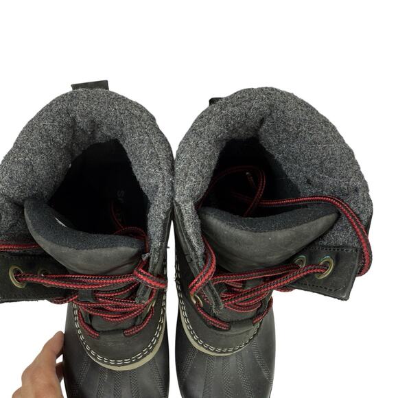 Sorel Slimpack II Lace Winter Duck Boots Black Leather‎ Rubber Womens Size 7.5 - Picture 7 of 11